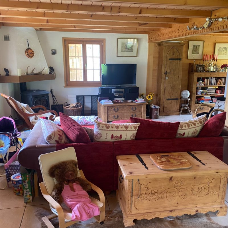 « LE MARTINET »CHALET EN MADRIER  EXCEPTIONNEL AVEC UN GARAGE MAGNIFIQUE VUE SUR LE MASSIF DES DIABLERETS TRANQUILLE A 7 MINUTES DU VILLAGE